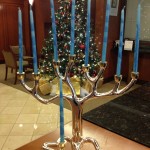 Christmas tree and menorah